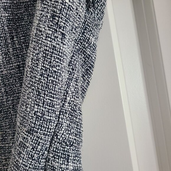 Banana Republic Dress Womens 10 Blue White Tweed Short Sleeve Sheath Career Chic - Picture 9 of 10